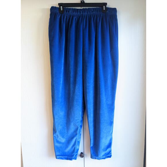 Vintage Jaclyn Smith Sport Women's Blue Polyester Velvet Sweatpants Size XL - Picture 1 of 4